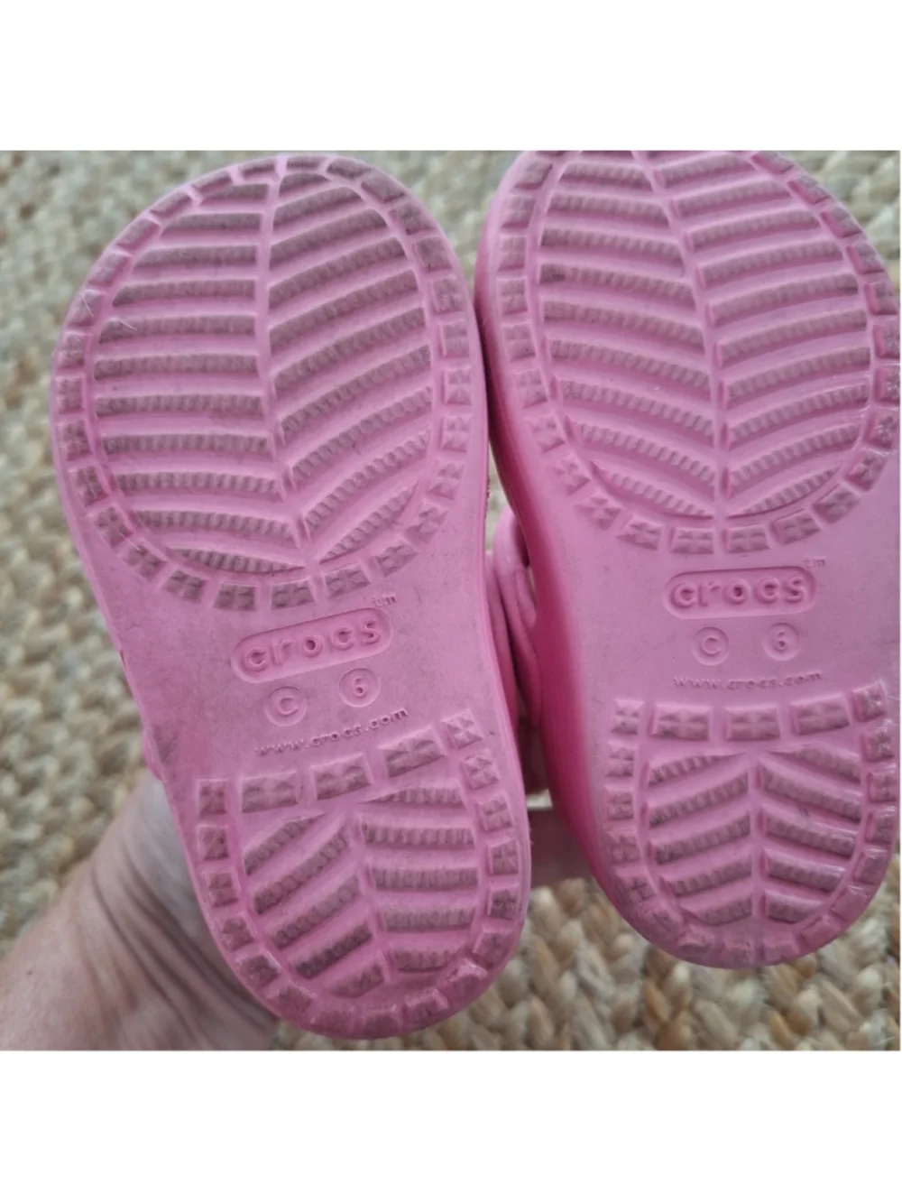 Crocs Pink Glitter Heart Toddler Girls Sandals Size 6 C